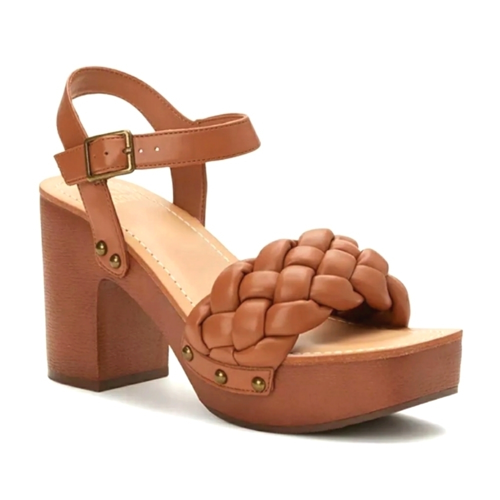 MADDEN NYC Women's Braided Strappy Platform Heels Size 7.5 🌴